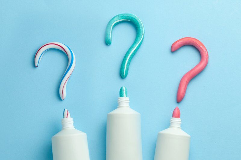 toothpaste with question mark 